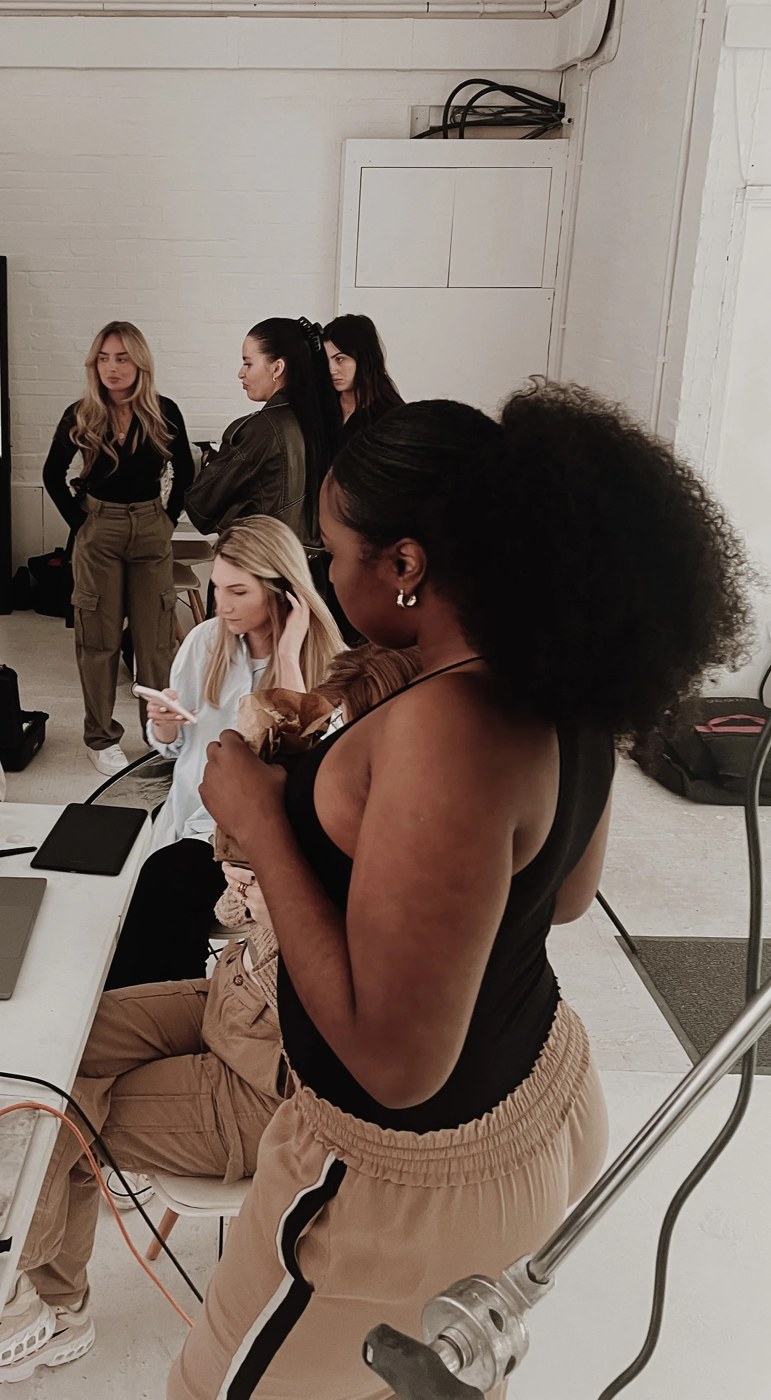 Marcelle Adrianna on the Lounge Underwear campaign shoot.
